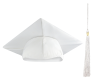 white matte cap and tassel