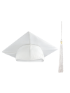 white matte cap and tassel