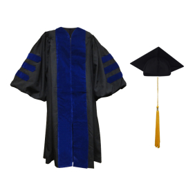 Doctoral Gown, Regular Cap and Tassel