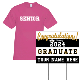 Senior Graduation Package 2: Lawn Sign & T-Shirt