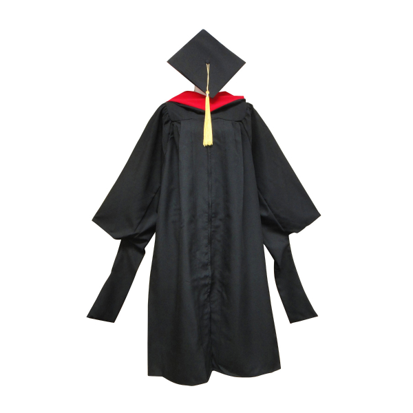 Masters Gown, Regular Cap, Tassel & Hood by Graduation Outlet