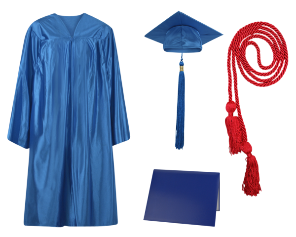 Cap, Gown and Tassel and Honor Cord and Diploma Cover Set