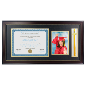 Diploma Frame with Picture and Tassel Holder