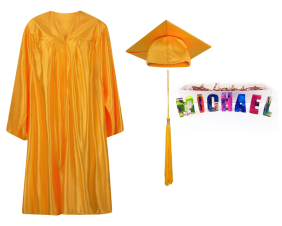 Pre-K / Kindergarten Cap, Gown, Tassel and Crayon Gift Set : Shiny Finish