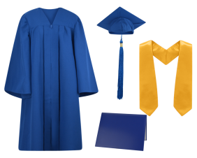 Cap, Gown,Tassel, Stole and Diploma Cover Set :  Matte Finish