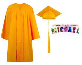 Pre-K / Kindergarten Cap, Gown, Tassel and Crayon Gift Set : Matte Finish