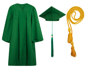 Cap, Gown,Tassel and Honor Cord Set : Matte Finish