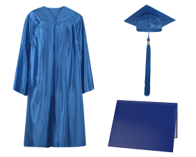 Cap, Gown, Tassel  and Diploma Cover Set : Shiny Finish