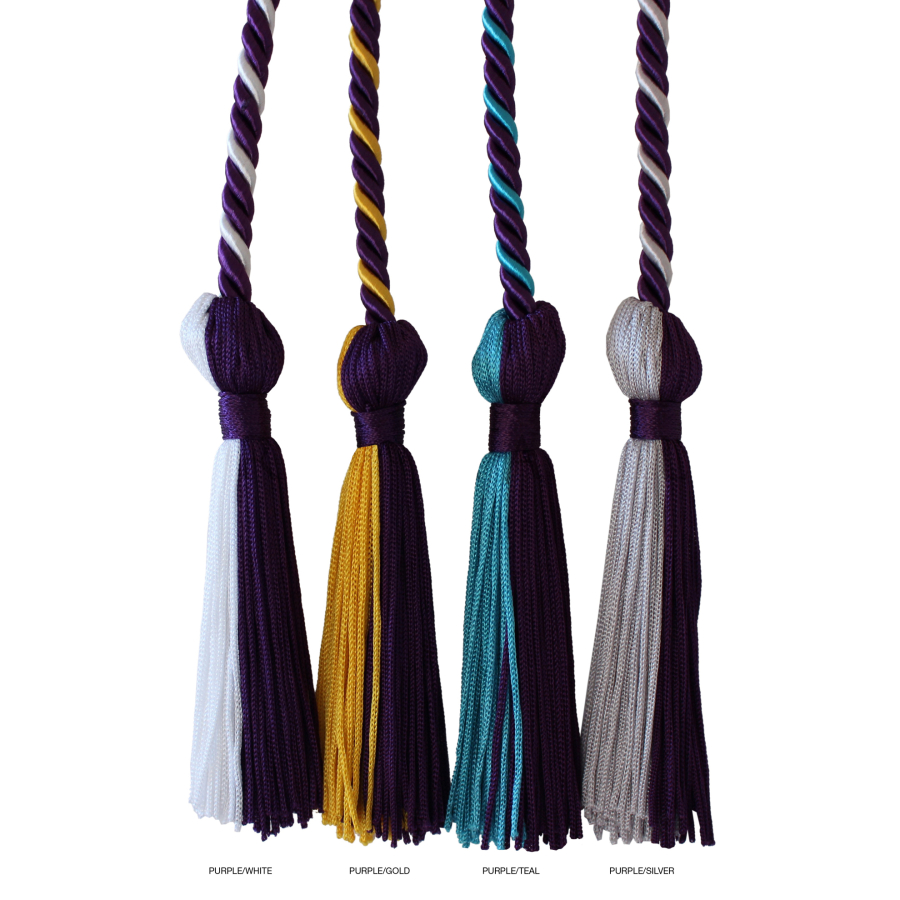 Gold, Purple and White Three Color Graduation Honor Cord