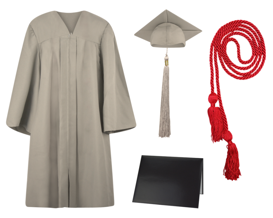 Matte Red Cap, Gown and Tassel