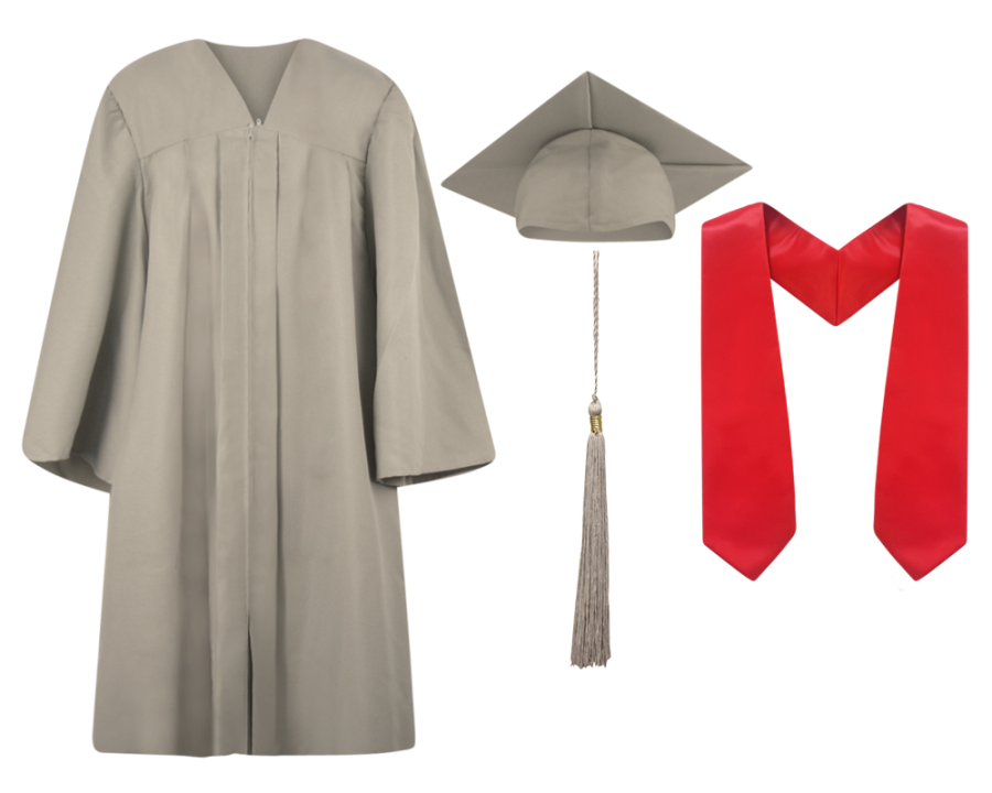 Graduation Cap, Gown, Tassel and Stole Set : Matte Finish