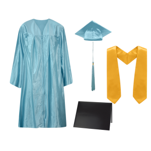 Cap, Gown, Tassel, Stole and Diploma Cover Set :  Shiny Finish