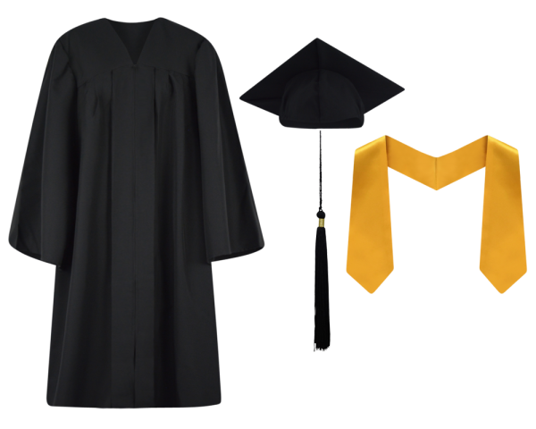 Pre-K / Kindergarten Cap, Gown, Tassel and Stole Set : Matte Finish
