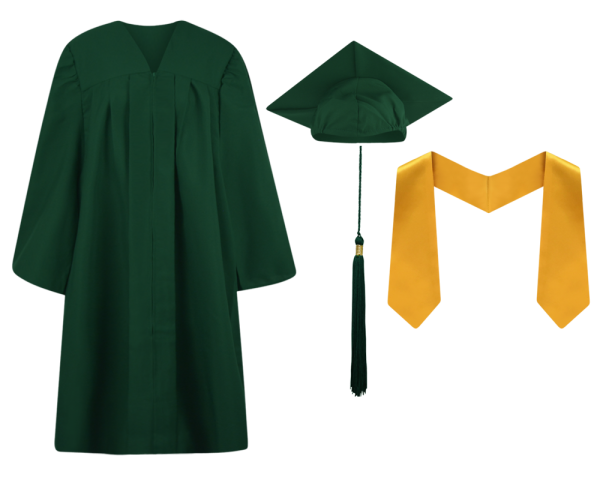 Pre-K / Kindergarten Cap, Gown, Tassel and Stole Set : Matte Finish