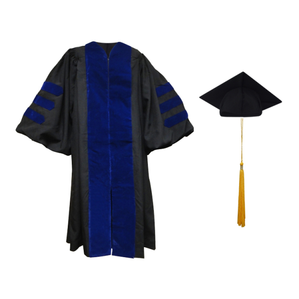 Doctoral Gown, Regular Cap and Tassel