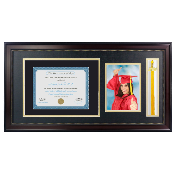 Diploma Frame with Picture and Tassel Holder