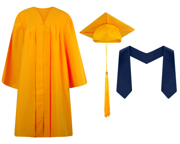 Pre-K / Kindergarten Cap, Gown, Tassel and Stole Set : Matte Finish