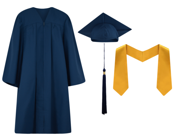 Pre-K / Kindergarten Cap, Gown, Tassel and Stole Set : Matte Finish