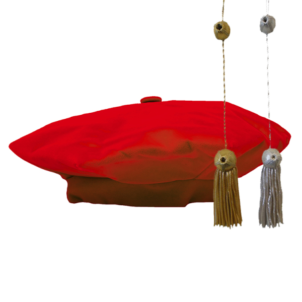 Red Velvet Tam and Metallic Tassel Set