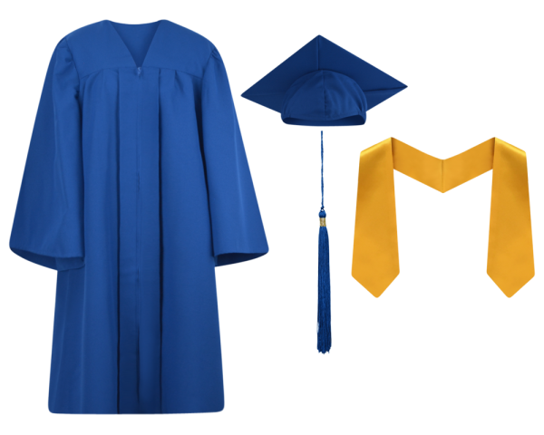 Pre-K / Kindergarten Cap, Gown, Tassel and Stole Set : Matte Finish