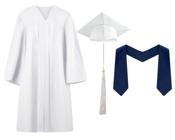 Pre-K / Kindergarten Cap, Gown, Tassel and Stole Set : Matte Finish