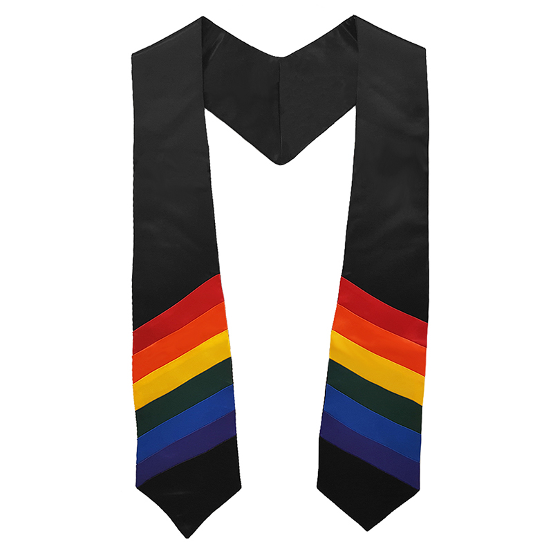 Rainbow Graduation Stole by Graduation Outlet