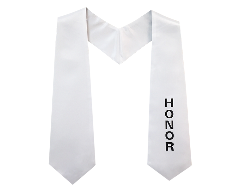 White Stole with Black Print White Stole with Black Print