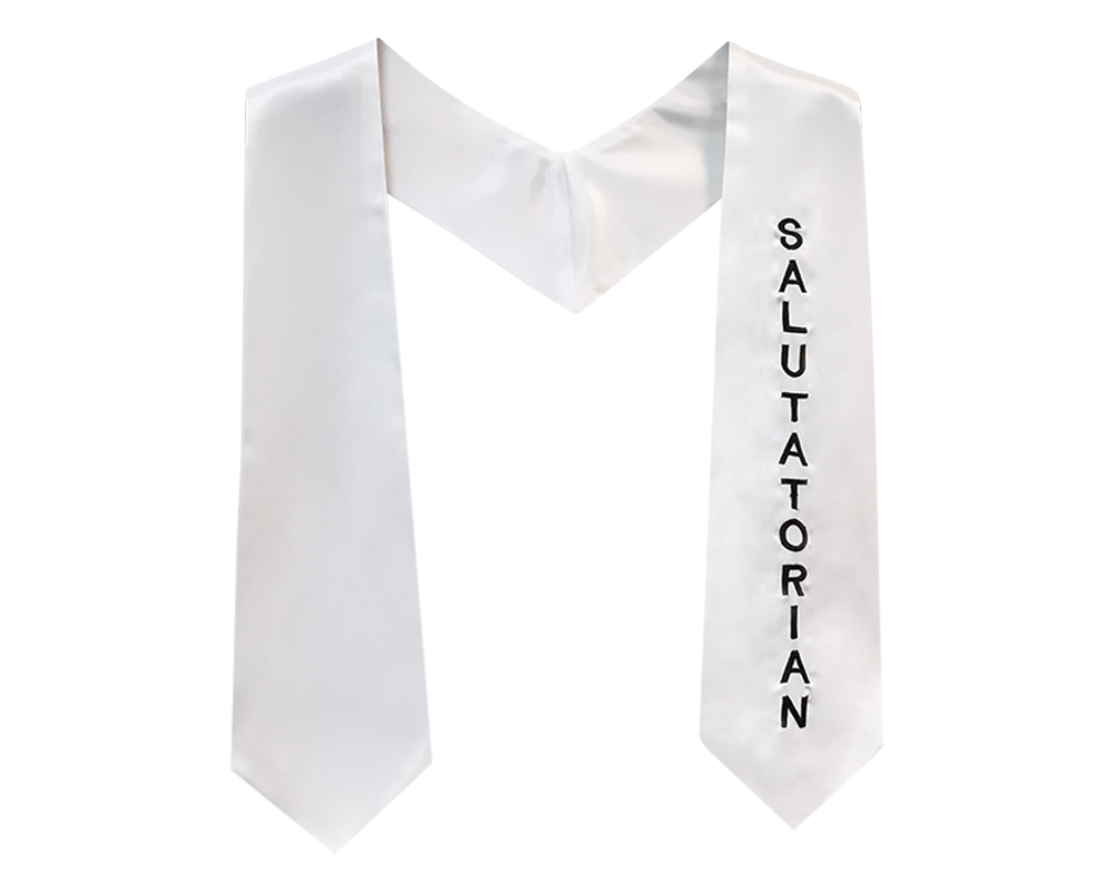 White Stole with Black Embroidery White Stole with Black Embroidery