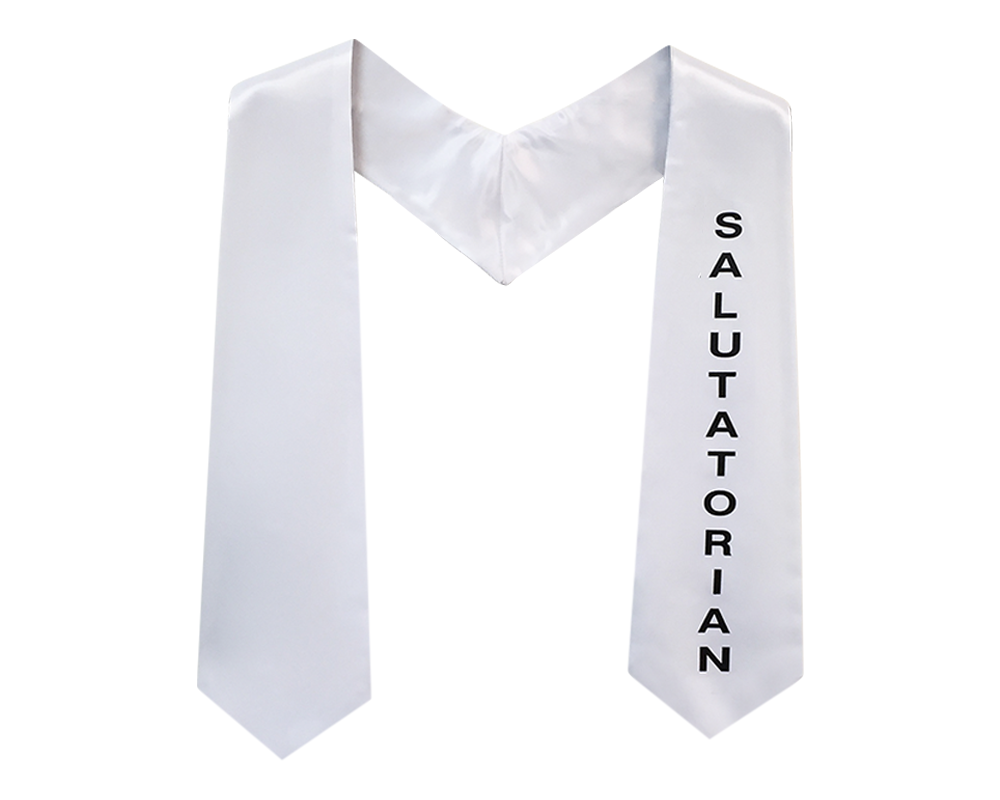 White Stole with Black Print White Stole with Black Print