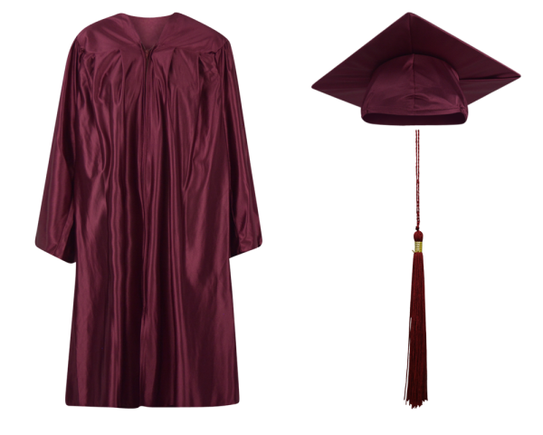 Cap, Gown and Tassel Set : Shiny Finish