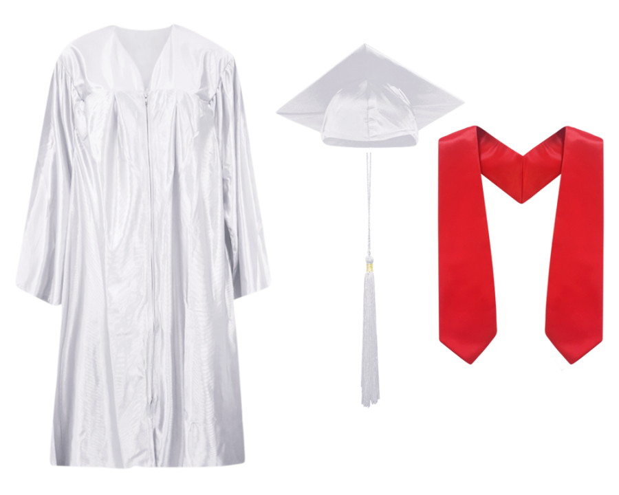 Childrens Nursery Graduation Gown And Hat 3-6 Years Kids Choir Costume With Caps 